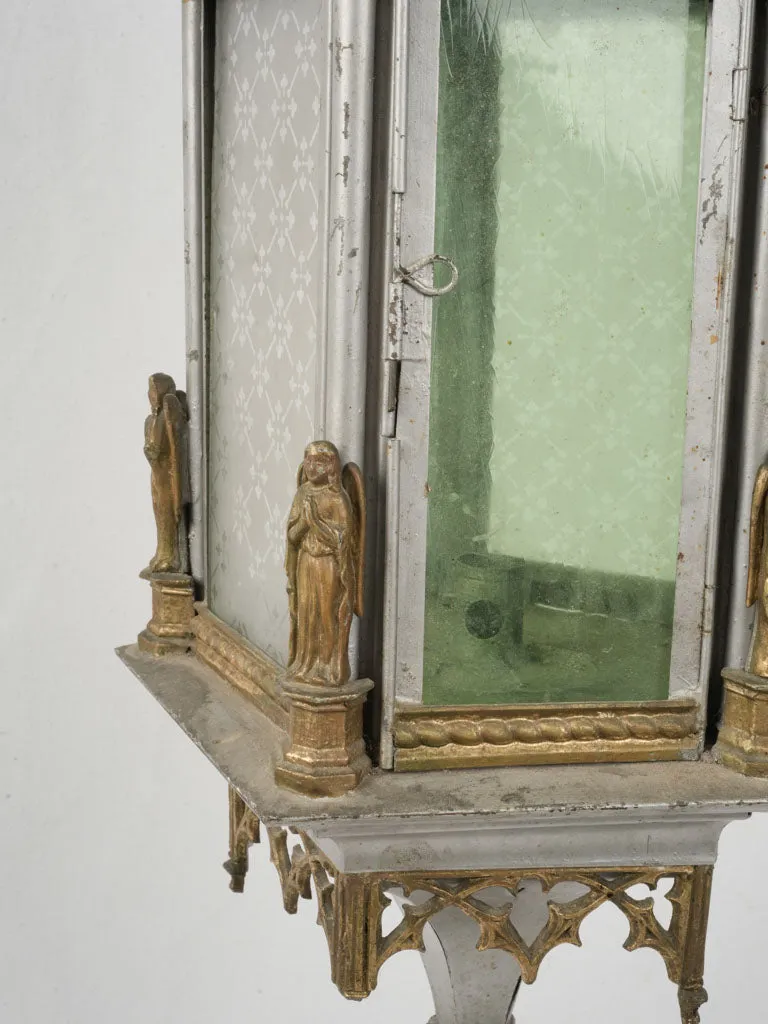 19th-Century Gothic Revival Candlestick Lantern in the Style of Viollet-le-Duc 46¾"