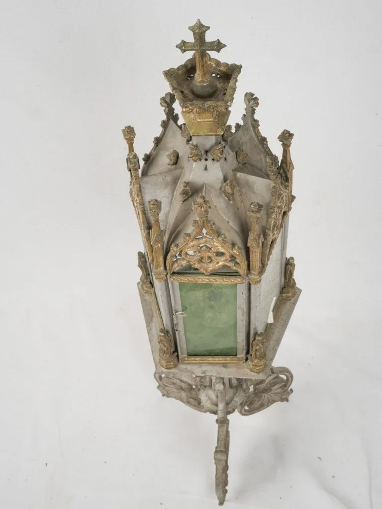 19th-Century Gothic Revival Candlestick Lantern in the Style of Viollet-le-Duc 46¾"