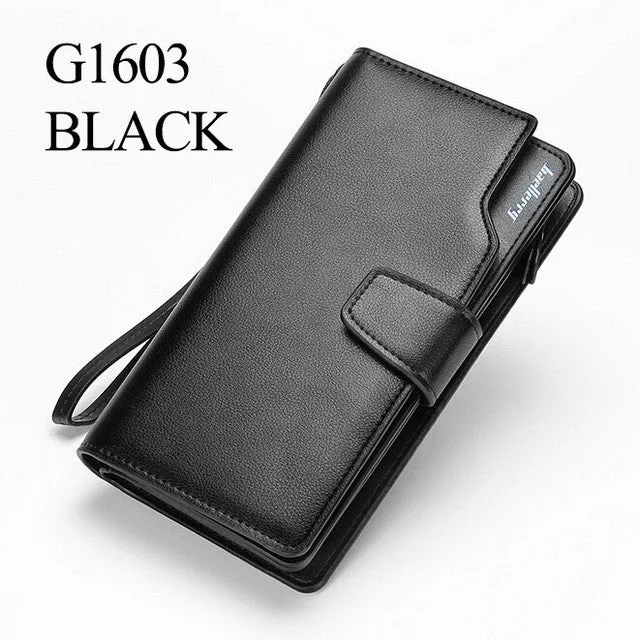 2016 New men wallets Casual wallet men purse Clutch bag Brand leather wallet long design men bag gift for men