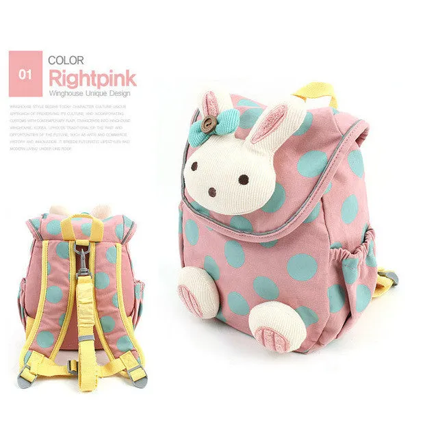 2017 new fashion animal style school bag cute 3d rabbit plush drawstring backpack children schoolbags for girls kindergarten bag