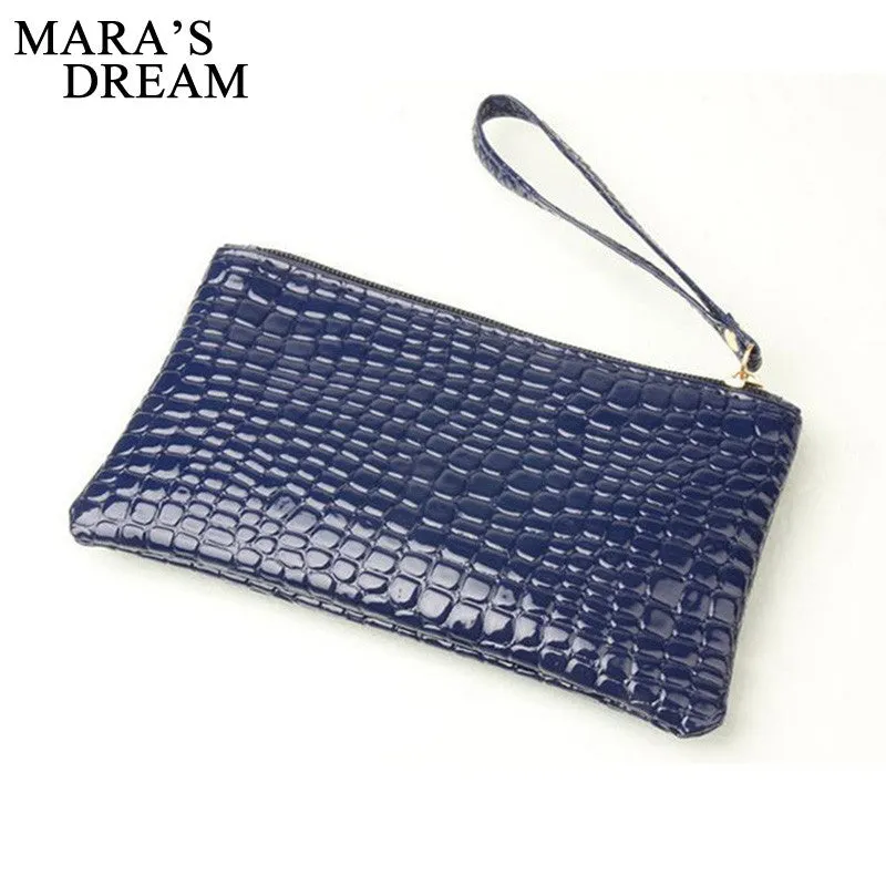 2017 New Fashion Handbag Womens Crocodile PU Leather Zipper Solid Colors Clutch Handbag Bag Coin Purse Crocodile purse Clutch