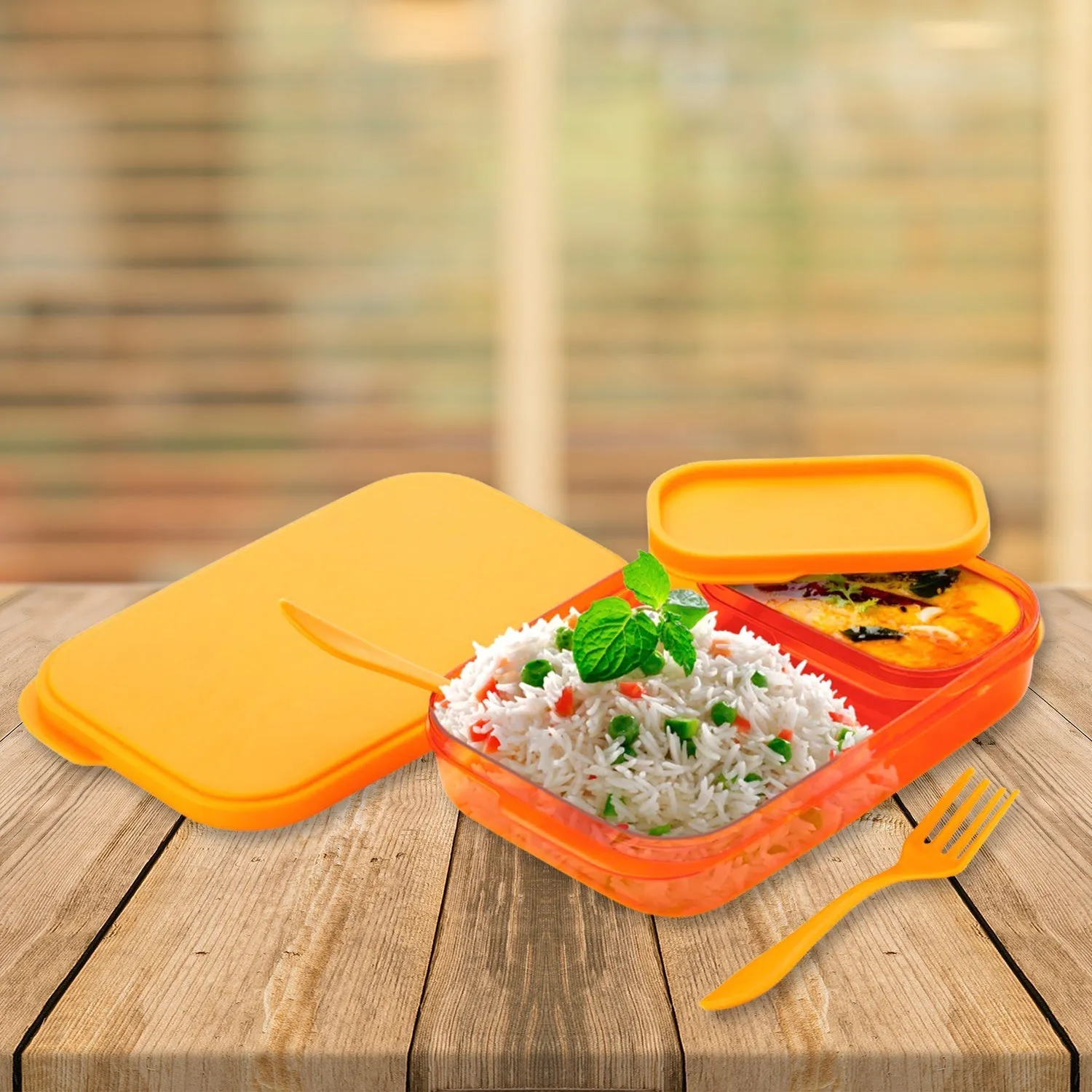 2044 Premium Lunch Box for kids for school and picnic. Containers with Spoon and fork.