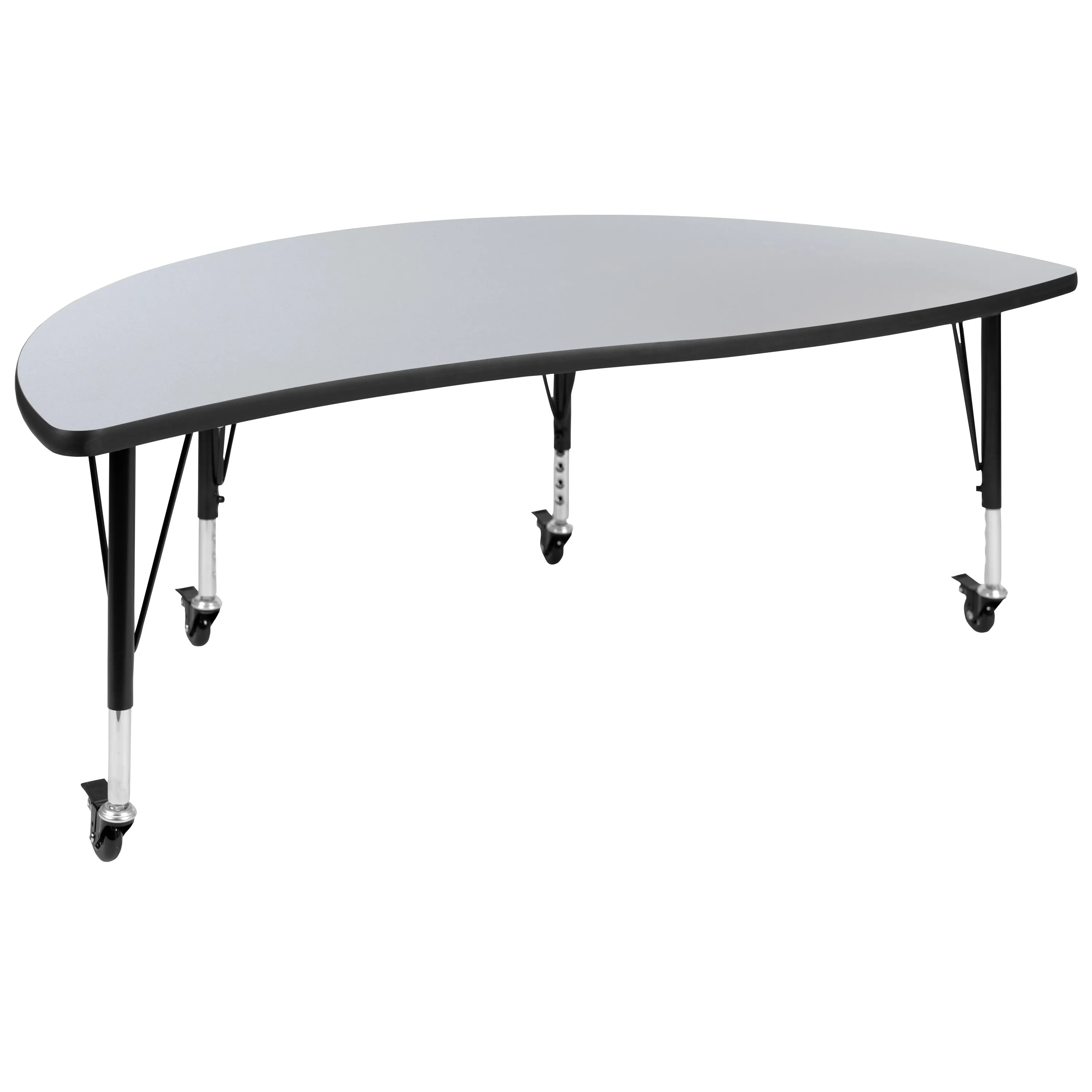 2PC 60" Circle Grey Table Set XU-GRP-A60-HCIRC-GY-T-P-CAS-GG