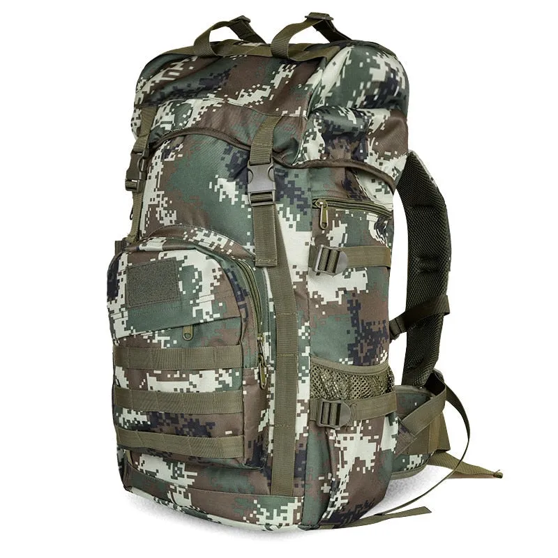 50L Molle/PALS Top Loaded Hiking Rucksack with Raincover