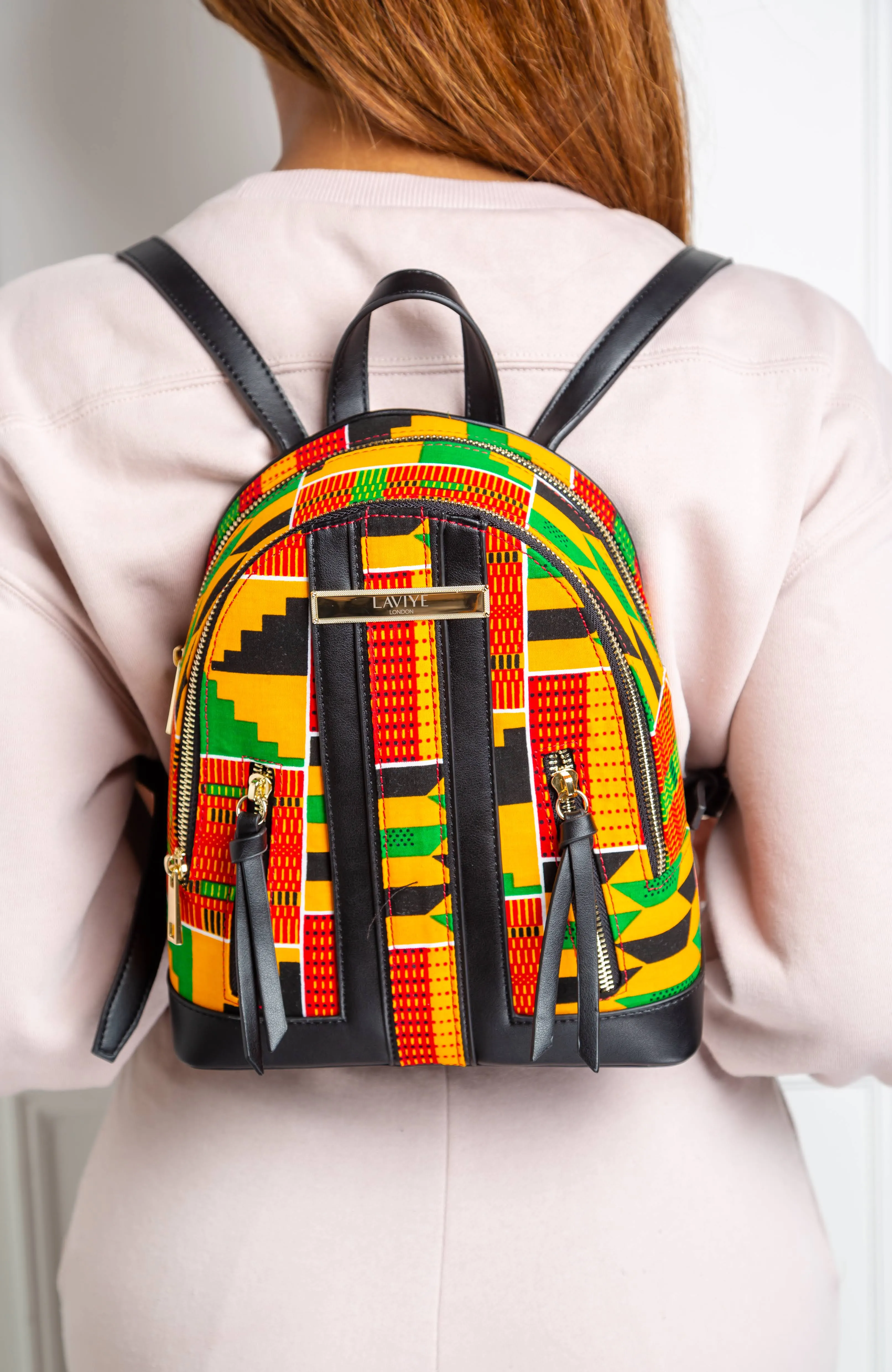 African Print Women Backpack - Stylish African Kente Backpack - KENYA