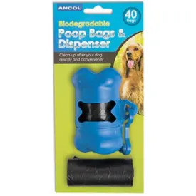 Ancol Poop Waste Bag & Dispenser (40 Bags)