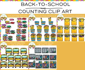 Back-to-School Counting Clip Art Bundle