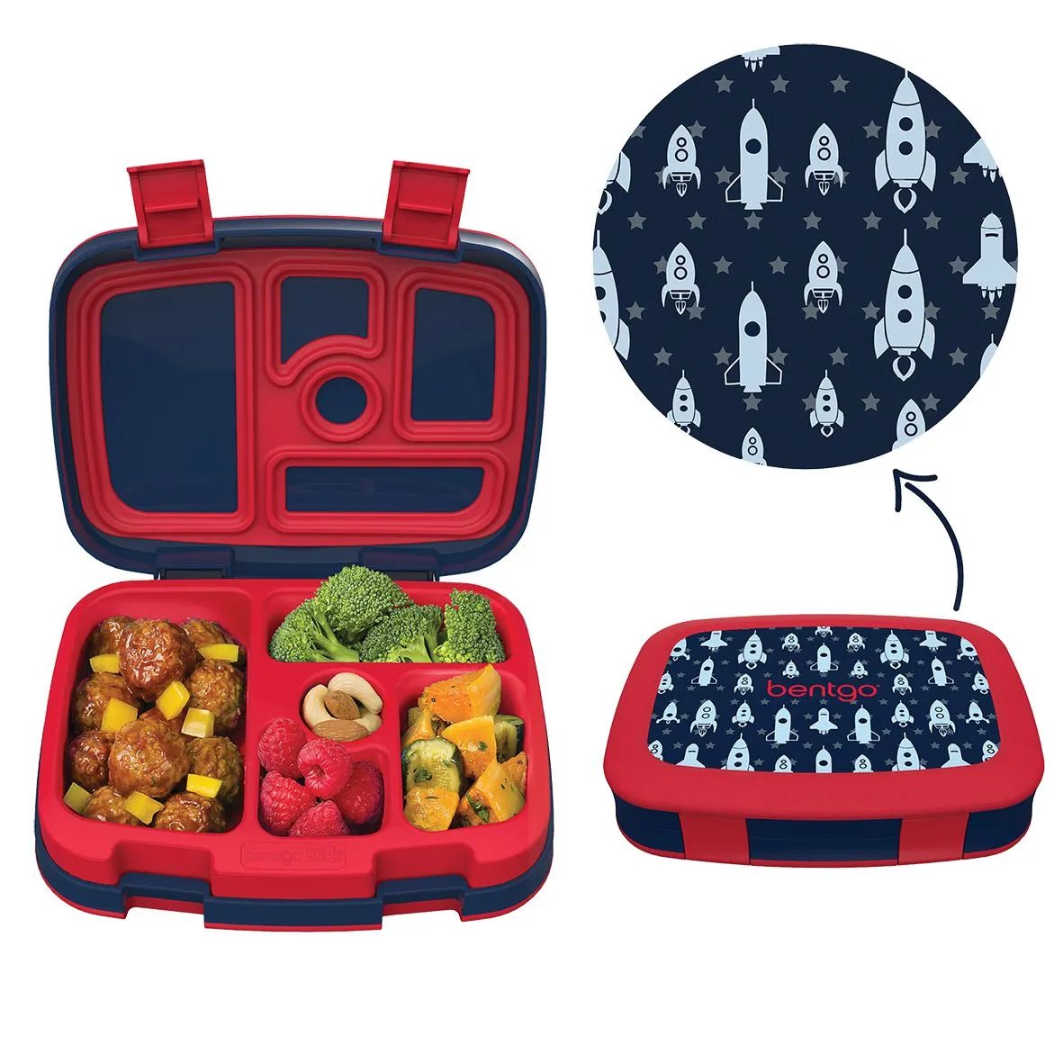 Bentgo Kids Lunch Box - Prints - Space Rockets