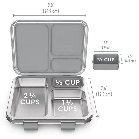 Bentgo Kids Stainless Steel Leakproof Lunch Box - Silver