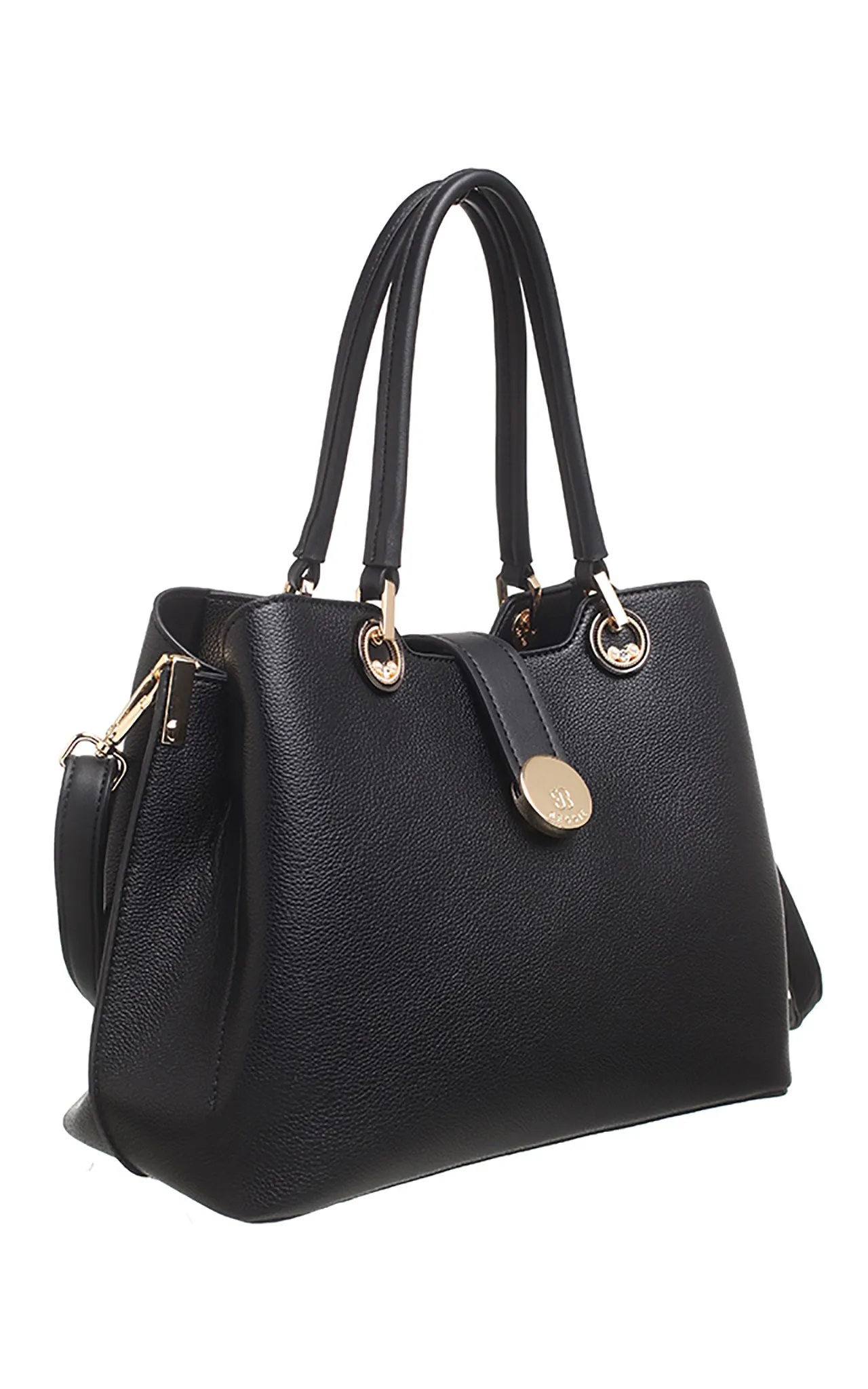 Black Medium Lady Tote Handbag - Bessie London