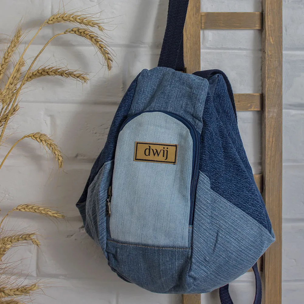 Blue - Upcycled Denim Convertible Tote Bags