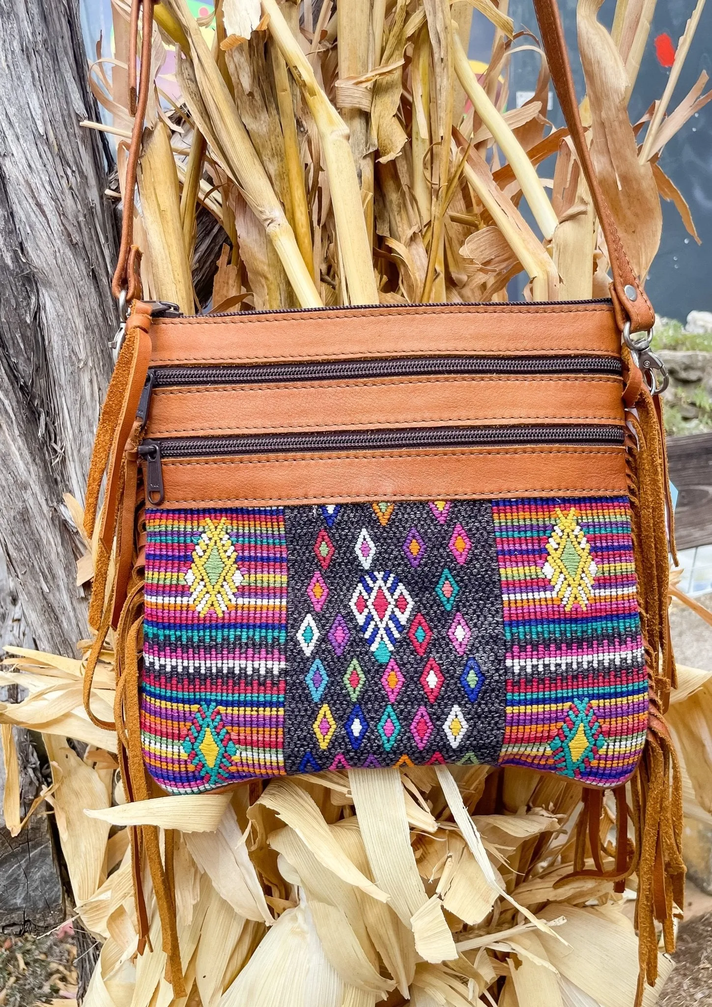 Boho Tassel Leather Bag