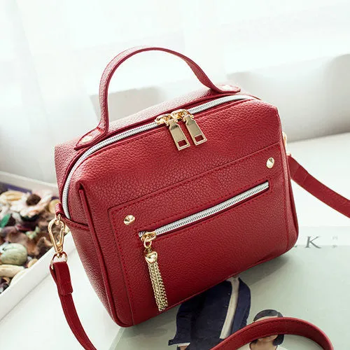 Bolish High Quality PU Leather Women Top-handle Bag Small Women Messenger Bag Girls Shoulder Bag Fashion Women Bags