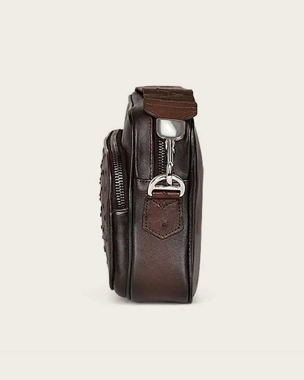 Brown ostich shoulder bag