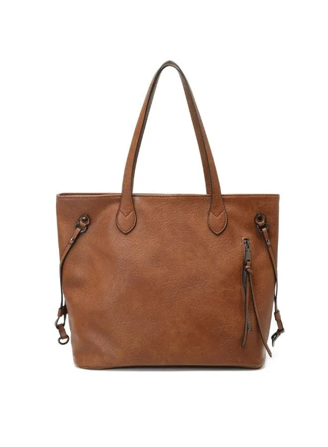 Brown Tote Bag with a Small Pouch inside