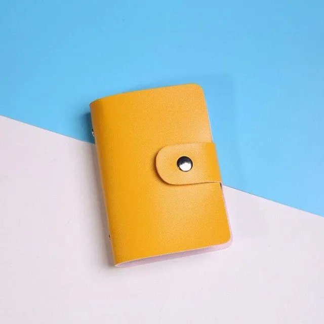 candy color PU Leather Card Case Business Card Holder Men&Women Credit Card Bag ID Card Wallet With American&European Style