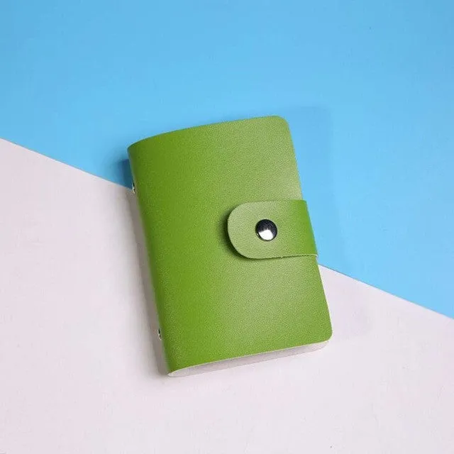 candy color PU Leather Card Case Business Card Holder Men&Women Credit Card Bag ID Card Wallet With American&European Style