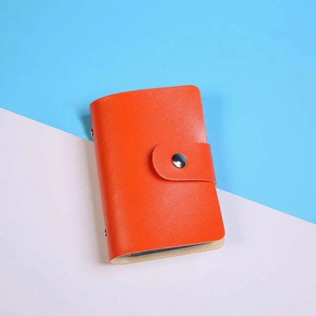 candy color PU Leather Card Case Business Card Holder Men&Women Credit Card Bag ID Card Wallet With American&European Style