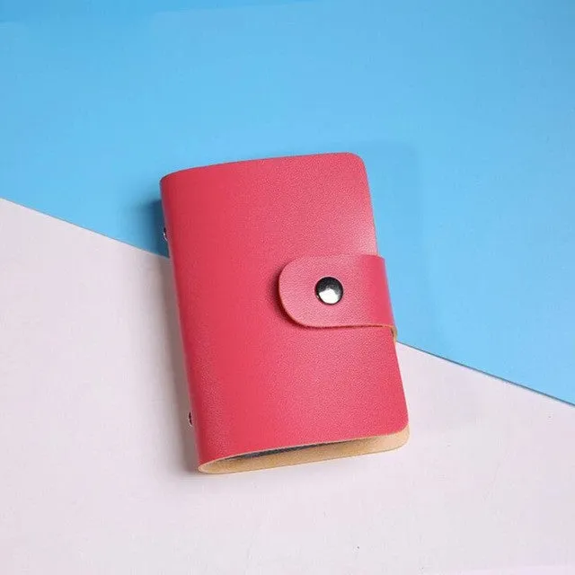 candy color PU Leather Card Case Business Card Holder Men&Women Credit Card Bag ID Card Wallet With American&European Style