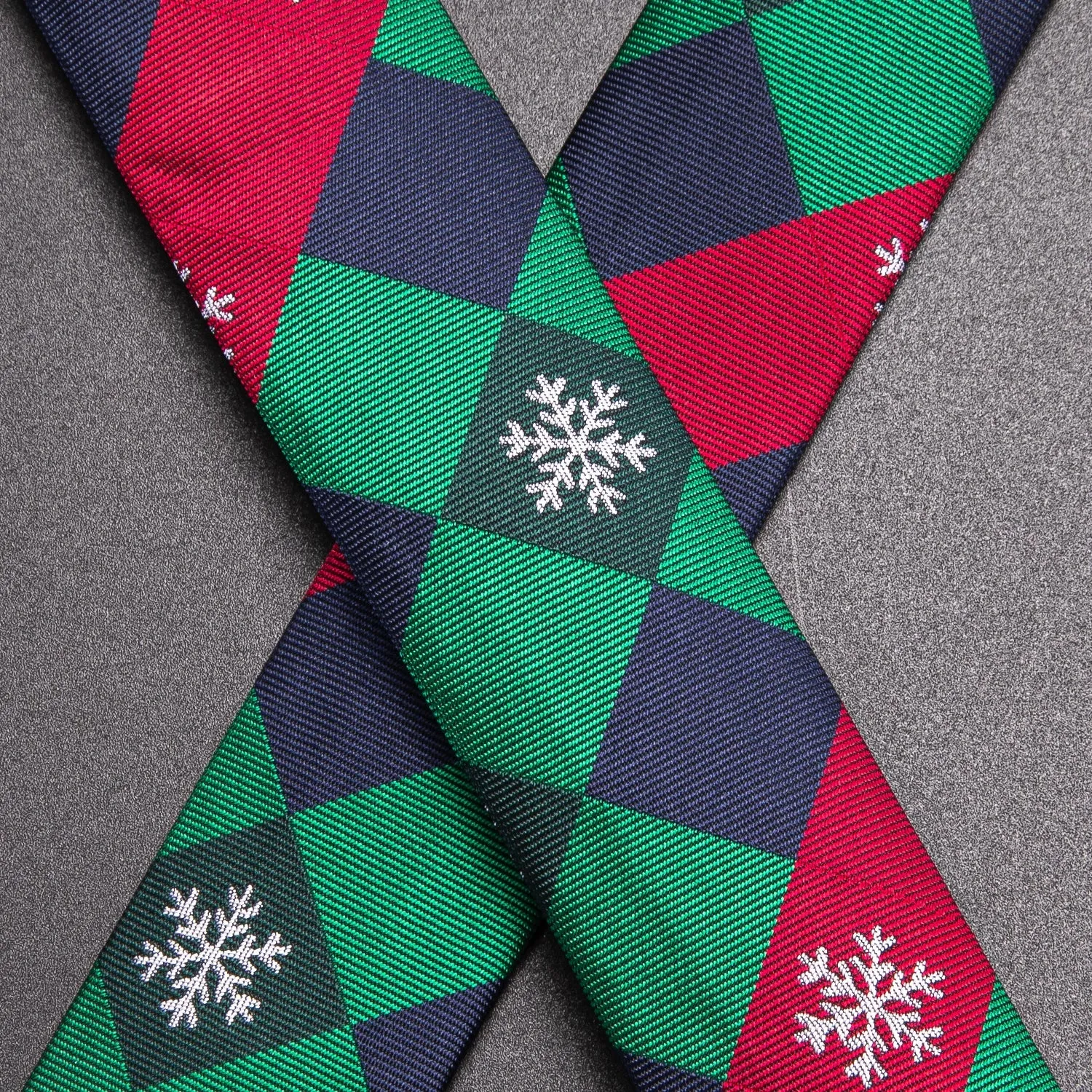 Christmas Green Red Blue Novelty Y Back Brace Clip-on Men's Suspender with Bow Tie Set