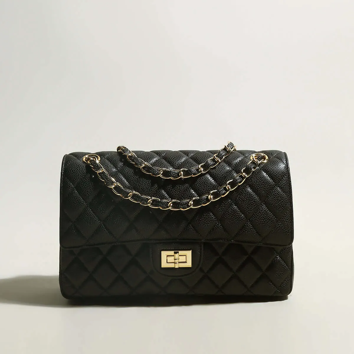 Classic Black Quilted Flap Shoulder Bag