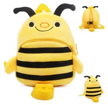 Cute Cartoon Bee Baby Harness Baby Walking Wings Anti-lost Baby Bag Kids Keeper Children Backpacks Baby Boy & Strap Bag 0-3years