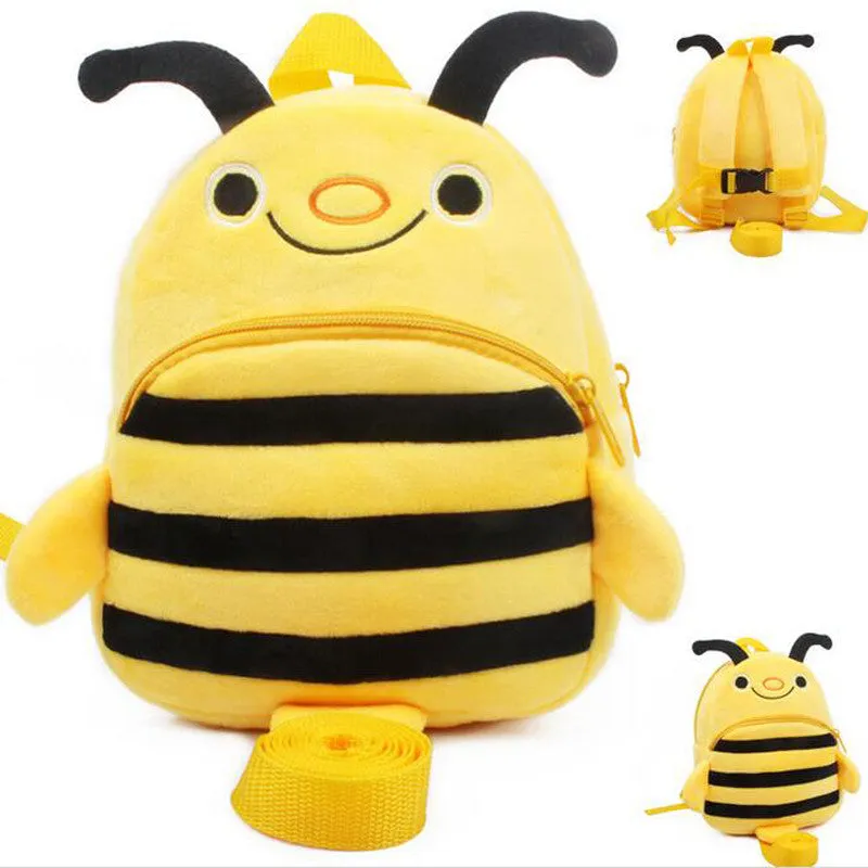 Cute Cartoon Bee Baby Harness Baby Walking Wings Anti-lost Baby Bag Kids Keeper Children Backpacks Baby Boy & Strap Bag 0-3years