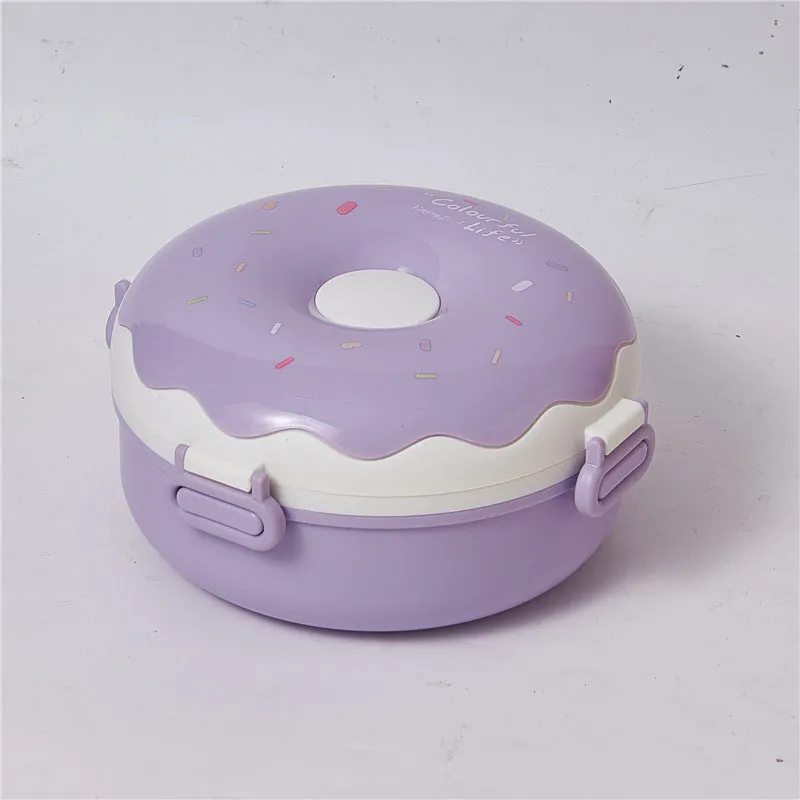 Cute Donut Plastic Bento Lunch Box for Kids