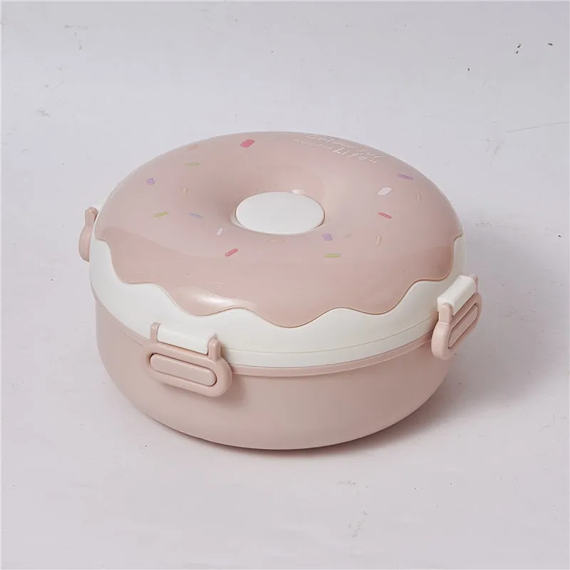 Cute Donut Plastic Bento Lunch Box for Kids