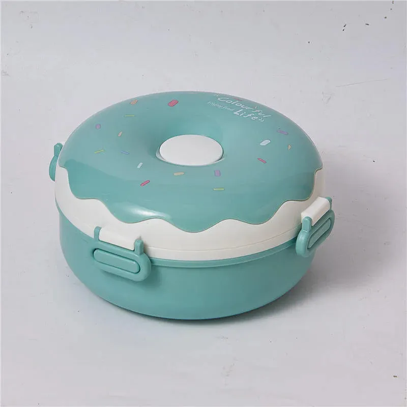 Cute Donut Plastic Bento Lunch Box for Kids