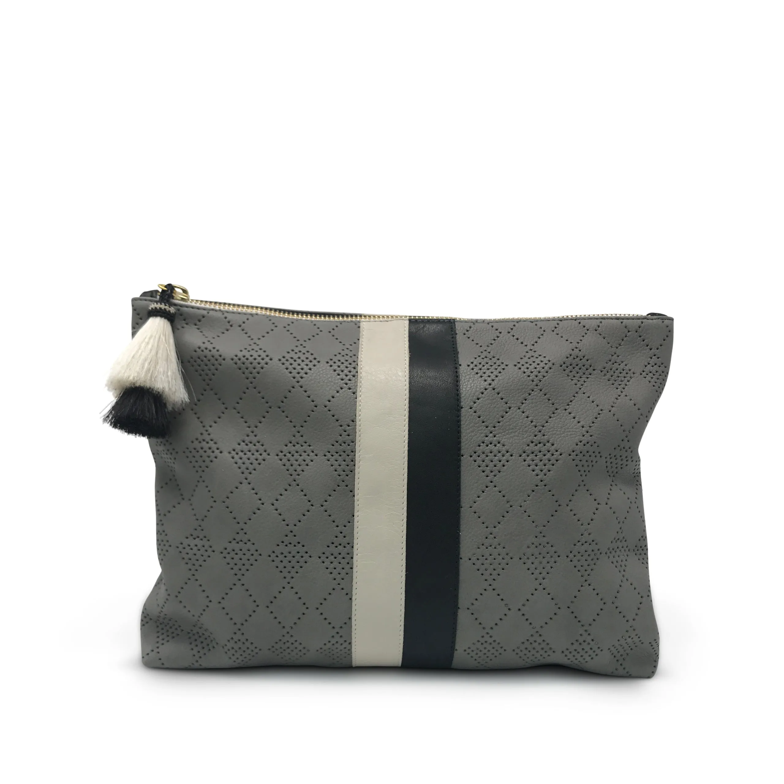 Diamond Perf Medium Pouch - Storm Grey