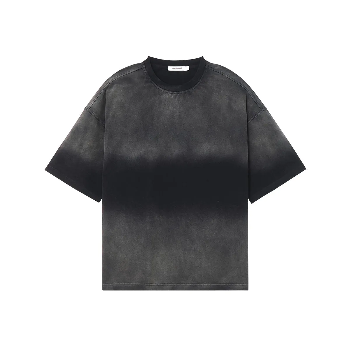 Distressed-effect Gradient Oversized Charcoal Tee