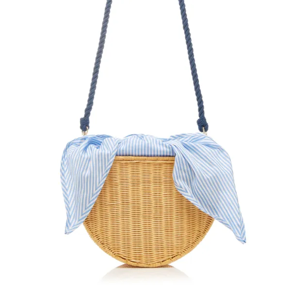 Dylan Wicker Crossbody, Blue Stripe