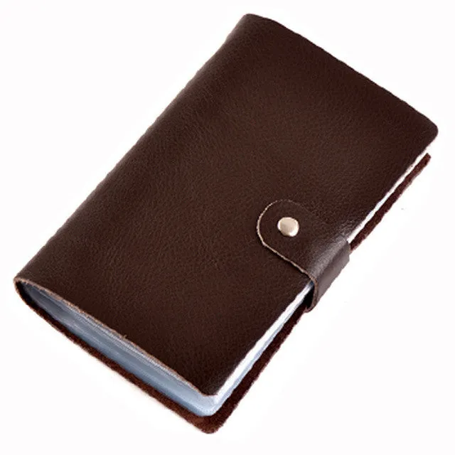 Genuine Leather Large Capacity 90 Card Bit Business Card Holder Credit Card Cover Men And Women 8 Colors Card & ID Wallet Bag