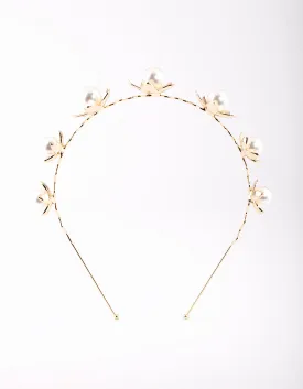 Gold Pearl Headband