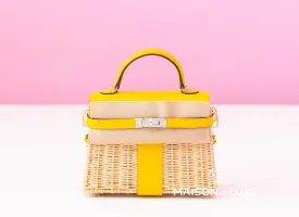 Hermes Jaune de Naples Picnic Mini Kelly Handbag