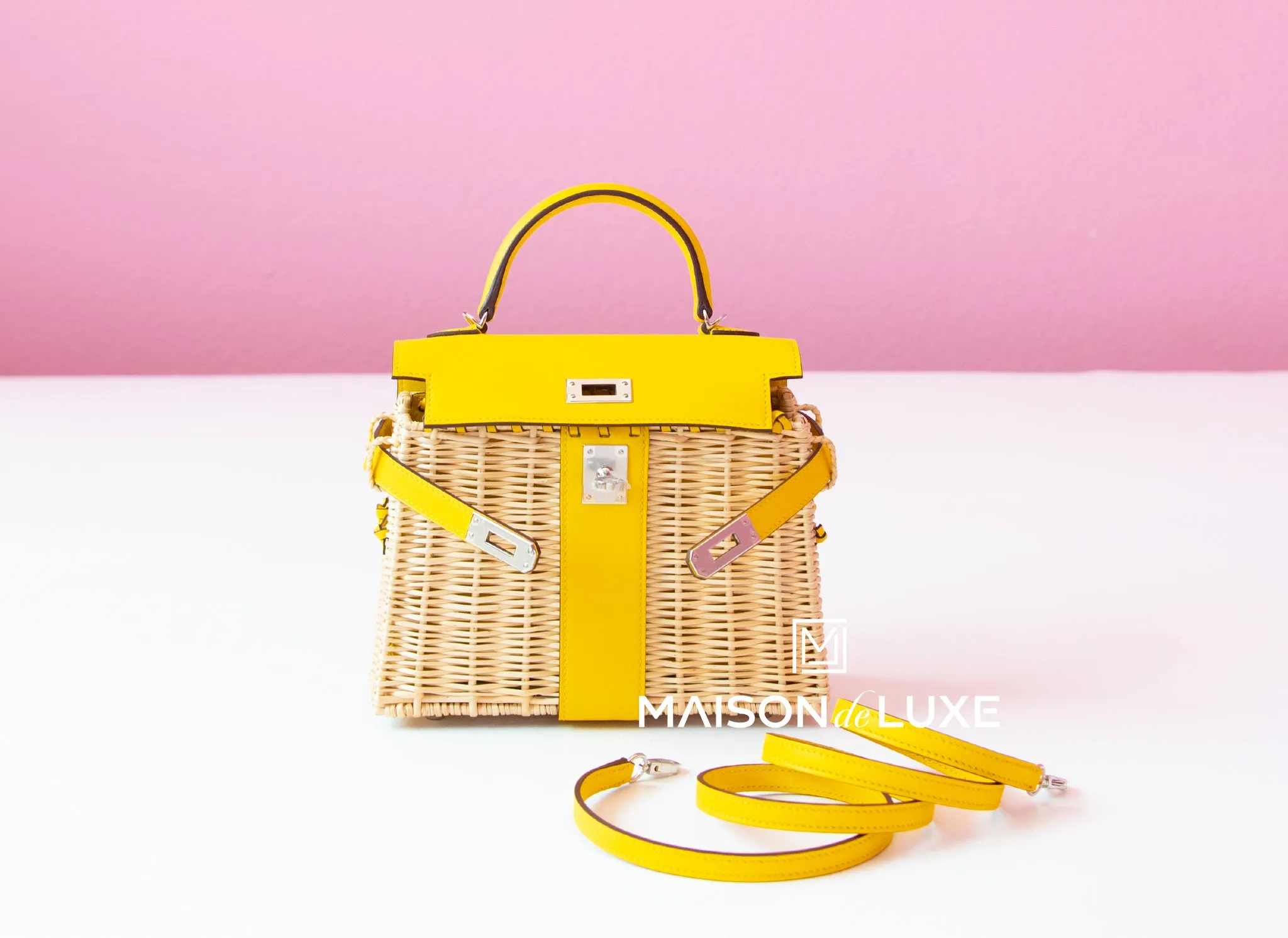 Hermes Jaune de Naples Picnic Mini Kelly Handbag