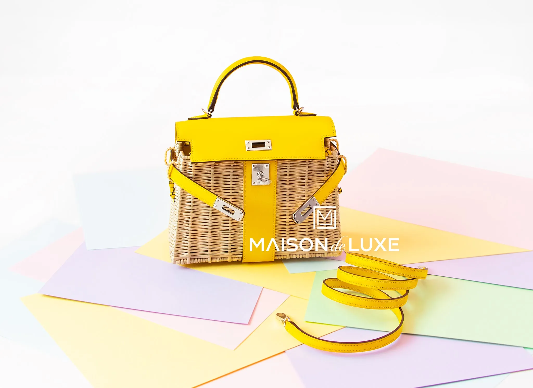 Hermes Jaune de Naples Picnic Mini Kelly Handbag