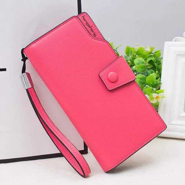 Hot Fashion Female wallets High-quality PU Leather Wallet Women Long Style Cowhide Purse Brand Capacity Clutch Card Holder Pouch