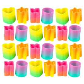 Kicko Assorted Shape Springs - 24 Pack - 1.4 Inch Plastic Coil Springs in Different Colors