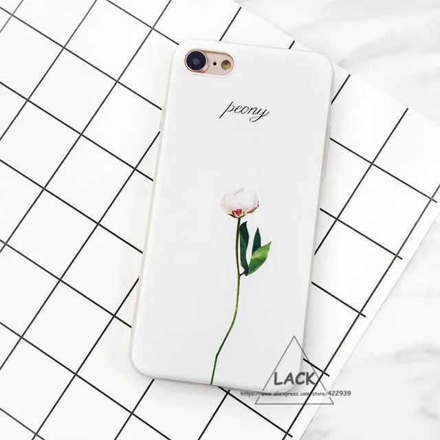 LACK Luxury 3D Relief Leaf Cartoon Case For iphone 7 Case Cute Plants Leaves Flower Back Cover Phone Cases For iphone7 6 6S Plus