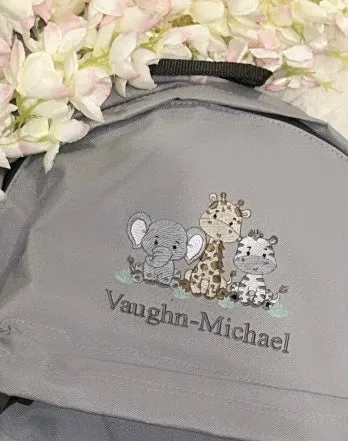 Large grey Personalised backpacks