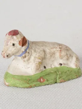 Late 19th / Early 20th Century Handmade Terracotta Santon Resting Cow