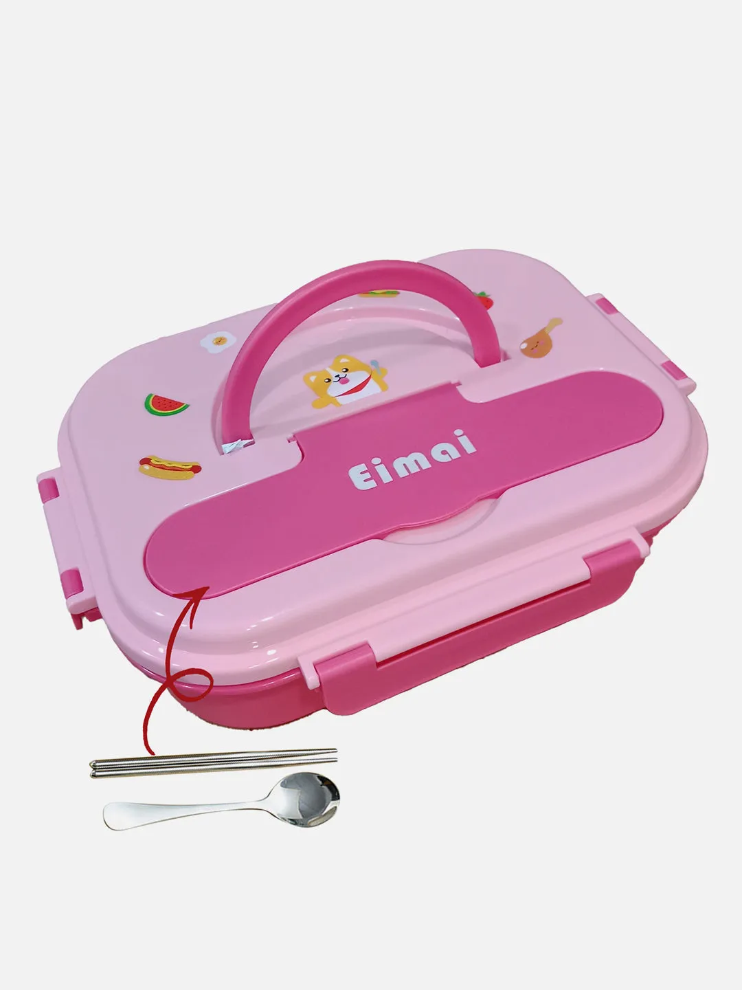 Little Surprise Box Foxy Big Size Stainless Steel Lunch Box with Matching Lunch Bag