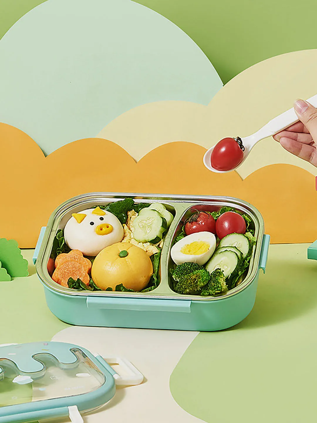 Little Surprise Box Ice-cream Drip Big Size Stainless Steel Lunch Box for Kids & Adults, 1300ml