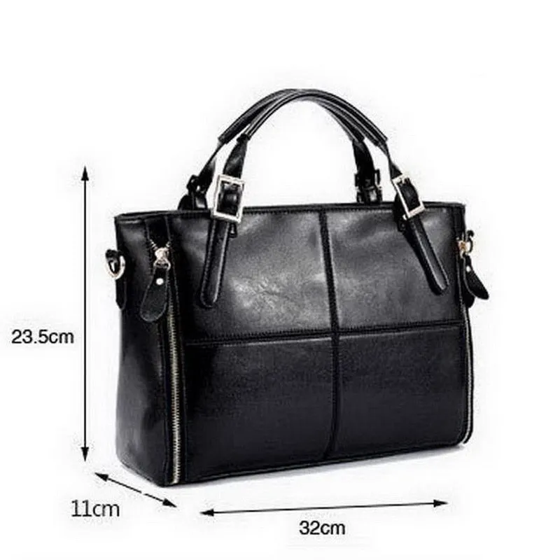 Luxury Handbags Women Designer Split Leather Brand Top-handle Female Shoulder Bags