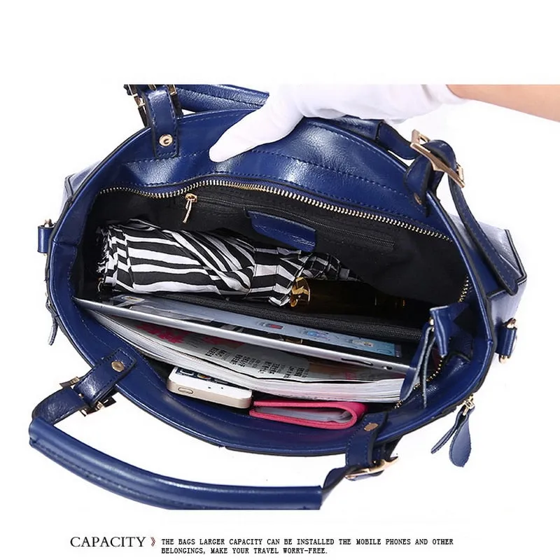 Luxury Handbags Women Designer Split Leather Brand Top-handle Female Shoulder Bags