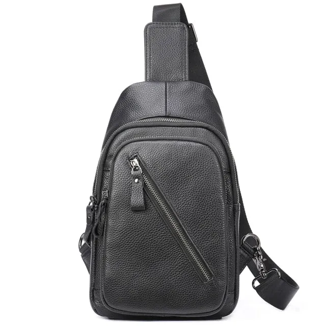 Luxury Saddle Zip Leather Crossbody Bag