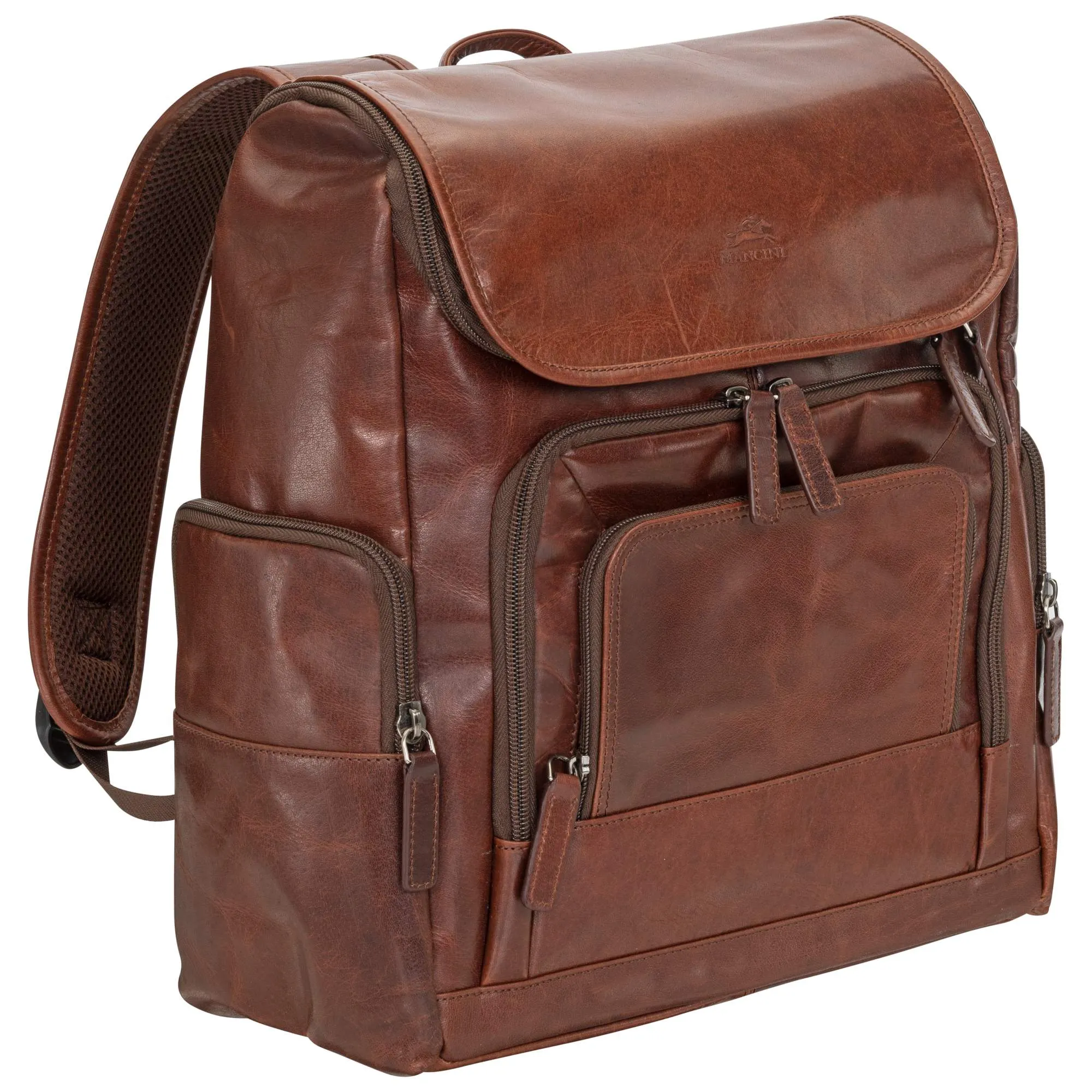 Mancini Leather Backpack for 15.6” Laptop and Tablet