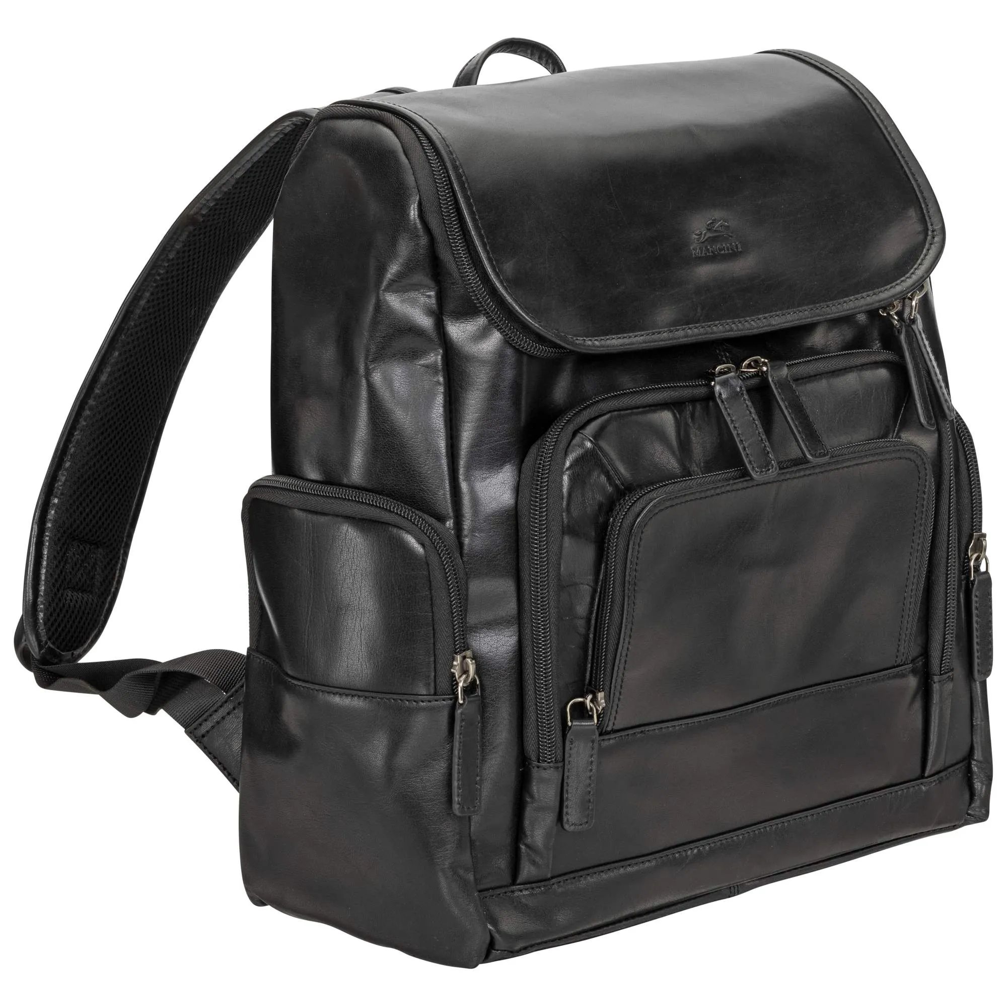 Mancini Leather Backpack for 15.6” Laptop and Tablet